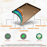 2 Pcs. Professional Home Kitchen Bake Pans - Non-Stick Coated Layer Surface, Dishwasher Safe, Pfoa, Pfos, Ptfe Free