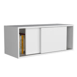 Note 32-Inch Wide Wall Storage Cabinet with Sliding Doors, Compact Wall-Mounted Storage Option for Bedroom, Office, Living Room or Garage Organization