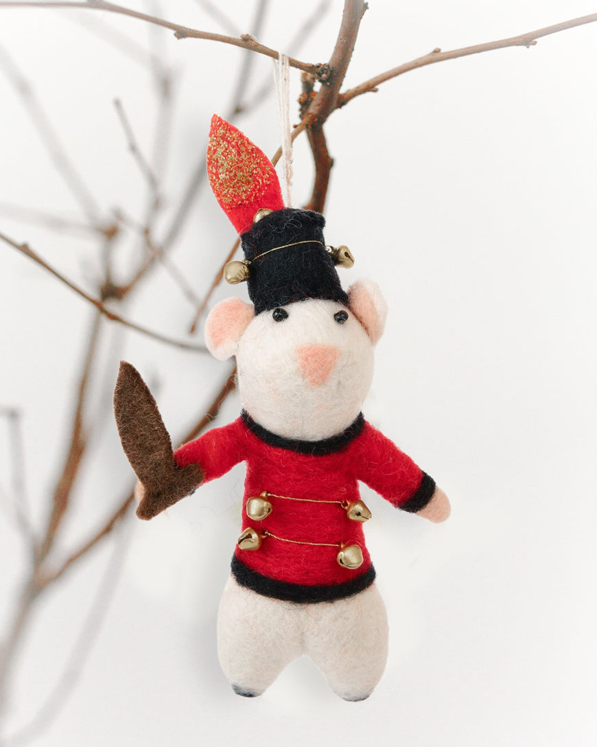 Soldier Mouse Felt Ornament