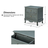 Galatea 24" Tall 2 - Drawer Nightstand Chest(Optional Types)
