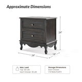 Galatea 24" Tall 2 - Drawer Nightstand Chest(Optional Types)