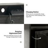 Dan 28" Tall Modern Style Nightstand with Built-In Outlets(Optional Types)