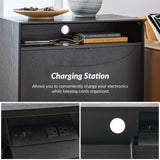 Dan 28" Tall Modern Style Nightstand with Built-In Outlets(Optional Types)