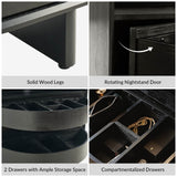 Dan 28" Tall Modern Style Nightstand with Built-In Outlets(Optional Types)