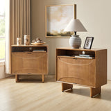 Dan 28" Tall Modern Style Nightstand with Built-In Outlets(Optional Types)