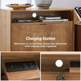 Dan 28" Tall Modern Style Nightstand with Built-In Outlets(Optional Types)