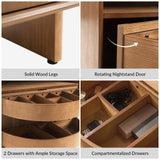 Dan 28" Tall Modern Style Nightstand with Built-In Outlets(Optional Types)