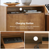 Dan 28" Tall Modern Style Nightstand with Built-In Outlets(Optional Types)