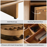 Dan 28" Tall Modern Style Nightstand with Built-In Outlets(Optional Types)