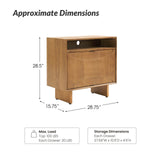 Dan 28" Tall Modern Style Nightstand with Built-In Outlets(Optional Types)