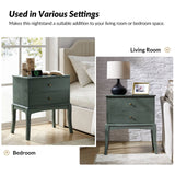 Dominique 28"Tall Solid Wood Nightstand with Hidden Outlet(Optional Types)