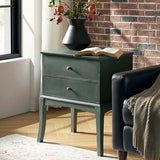 Dominique 28"Tall Solid Wood Nightstand with Hidden Outlet(Optional Types)