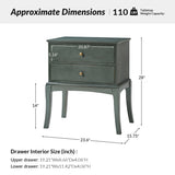 Dominique 28"Tall Solid Wood Nightstand with Hidden Outlet(Optional Types)