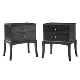 Dominique 28"Tall Solid Wood Nightstand with Hidden Outlet(Optional Types)