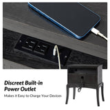 Dominique 28"Tall Solid Wood Nightstand with Hidden Outlet(Optional Types)