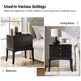 Dominique 28"Tall Solid Wood Nightstand with Hidden Outlet(Optional Types)