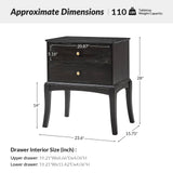 Dominique 28"Tall Solid Wood Nightstand with Hidden Outlet(Optional Types)