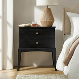 Dominique 28"Tall Solid Wood Nightstand with Hidden Outlet(Optional Types)