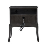 Dominique 28"Tall Solid Wood Nightstand with Hidden Outlet(Optional Types)
