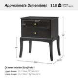 Dominique 28"Tall Solid Wood Nightstand with Hidden Outlet(Optional Types)