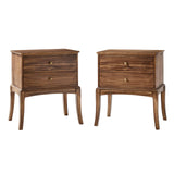 Dominique 28"Tall Solid Wood Nightstand with Hidden Outlet(Optional Types)