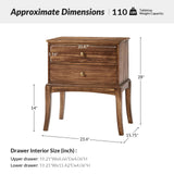 Dominique 28"Tall Solid Wood Nightstand with Hidden Outlet(Optional Types)