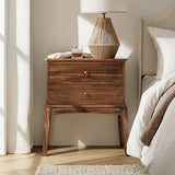 Dominique 28"Tall Solid Wood Nightstand with Hidden Outlet(Optional Types)