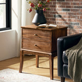 Dominique 28"Tall Solid Wood Nightstand with Hidden Outlet(Optional Types)