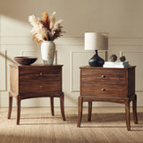 Dominique 28"Tall Solid Wood Nightstand with Hidden Outlet(Optional Types)