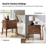 Dominique 28"Tall Solid Wood Nightstand with Hidden Outlet(Optional Types)