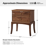 Dominique 28"Tall Solid Wood Nightstand with Hidden Outlet(Optional Types)