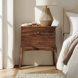 Dominique 28"Tall Solid Wood Nightstand with Hidden Outlet(Optional Types)