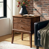 Dominique 28"Tall Solid Wood Nightstand with Hidden Outlet(Optional Types)