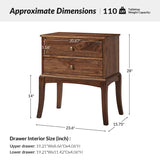 Dominique 28"Tall Solid Wood Nightstand with Hidden Outlet(Optional Types)