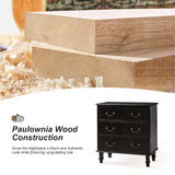 Galatea 3-Drawer Rustic Nightstand with Charging Station(Optional Types)