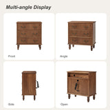 Galatea 3-Drawer Rustic Nightstand with Charging Station(Optional Types)