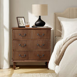Galatea 3-Drawer Rustic Nightstand with Charging Station(Optional Types)