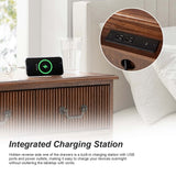 Galatea 3-Drawer Rustic Nightstand with Charging Station(Optional Types)