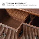 Galatea 3-Drawer Rustic Nightstand with Charging Station(Optional Types)