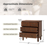Galatea 3-Drawer Rustic Nightstand with Charging Station(Optional Types)