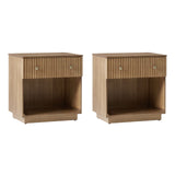 Lina 1 Drawer Nightstand with Open Storage Shelf & Integrated Charging Station(Optional Types)