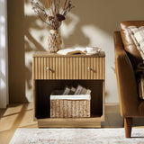 Lina 1 Drawer Nightstand with Open Storage Shelf & Integrated Charging Station(Optional Types)