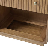 Lina 1 Drawer Nightstand with Open Storage Shelf & Integrated Charging Station(Optional Types)