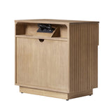 Lina 1 Drawer Nightstand with Open Storage Shelf & Integrated Charging Station(Optional Types)