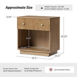 Lina 1 Drawer Nightstand with Open Storage Shelf & Integrated Charging Station(Optional Types)