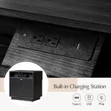 Lina 1 Drawer Nightstand with Open Storage Shelf & Integrated Charging Station(Optional Types)