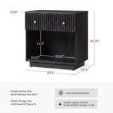 Lina 1 Drawer Nightstand with Open Storage Shelf & Integrated Charging Station(Optional Types)