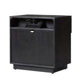 Lina 1 Drawer Nightstand with Open Storage Shelf & Integrated Charging Station(Optional Types)