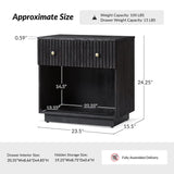 Lina 1 Drawer Nightstand with Open Storage Shelf & Integrated Charging Station(Optional Types)