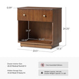 Lina 1 Drawer Nightstand with Open Storage Shelf & Integrated Charging Station(Optional Types)